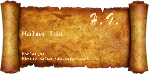 Halma Ida névjegykártya